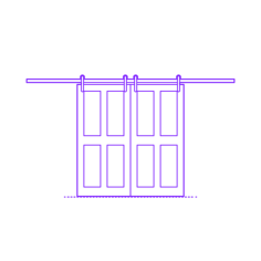 Buildings Surface Mounted Doors Bi Parting Solid Vertical 4 Panels Silhouette Svg Vector, Free Vectors File